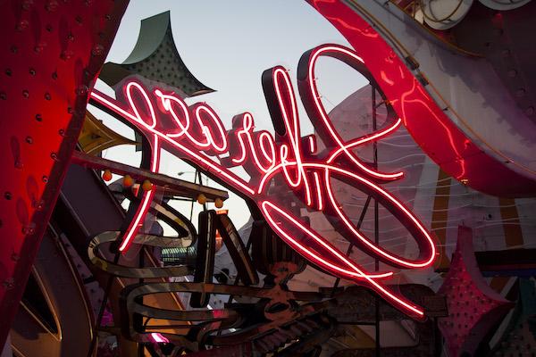 Liberace Museum restored neon sign at The Neon Museum